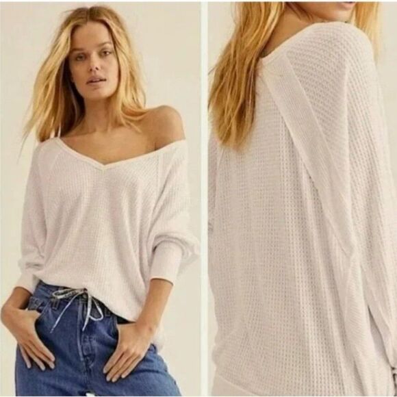 NWT Free People, women's Santa Clara Thermal, Alabaster size small - Picture 2 of 10